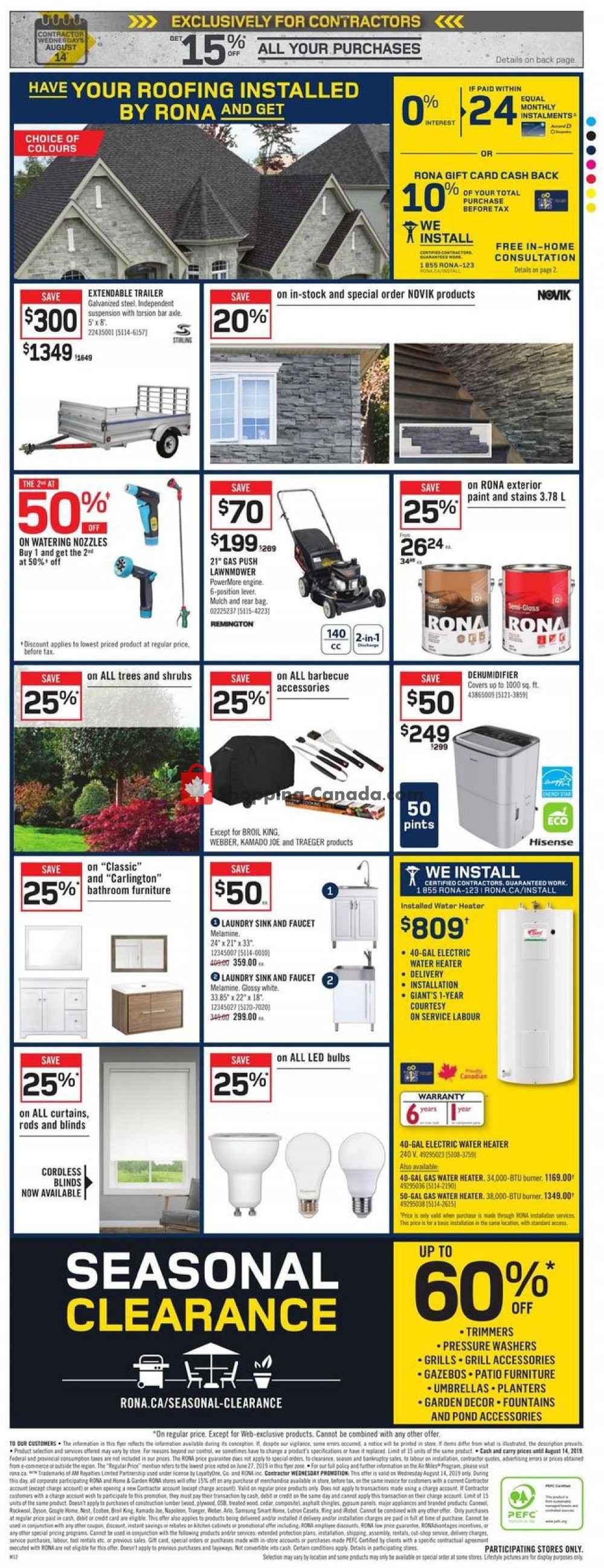 Rona flyer from Thursday August 8, 2019 to Wednesday August 14, 2019 - page 4