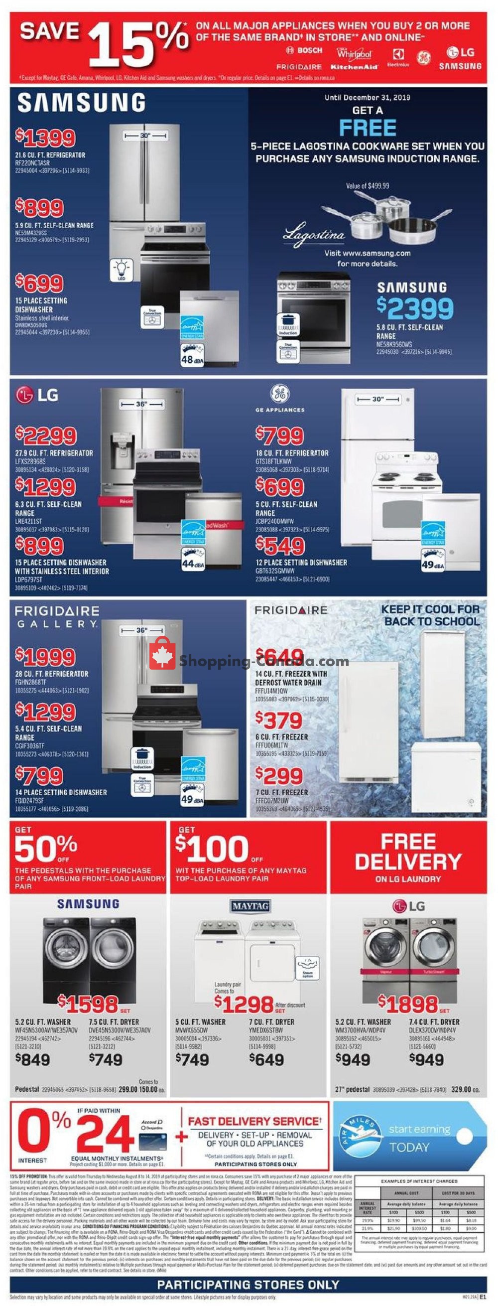 Rona flyer from Thursday August 8, 2019 to Wednesday August 14, 2019 - page 3