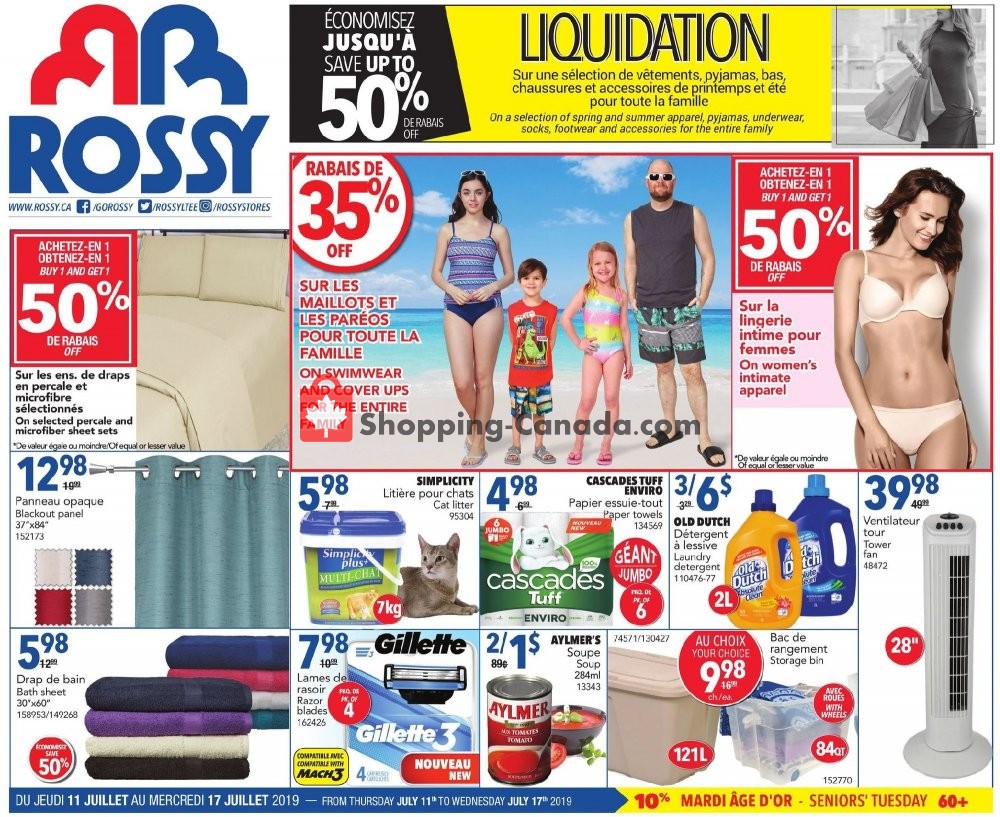 Rossy flyer from Thursday July 11, 2019 to Wednesday July 17, 2019 - page 1
