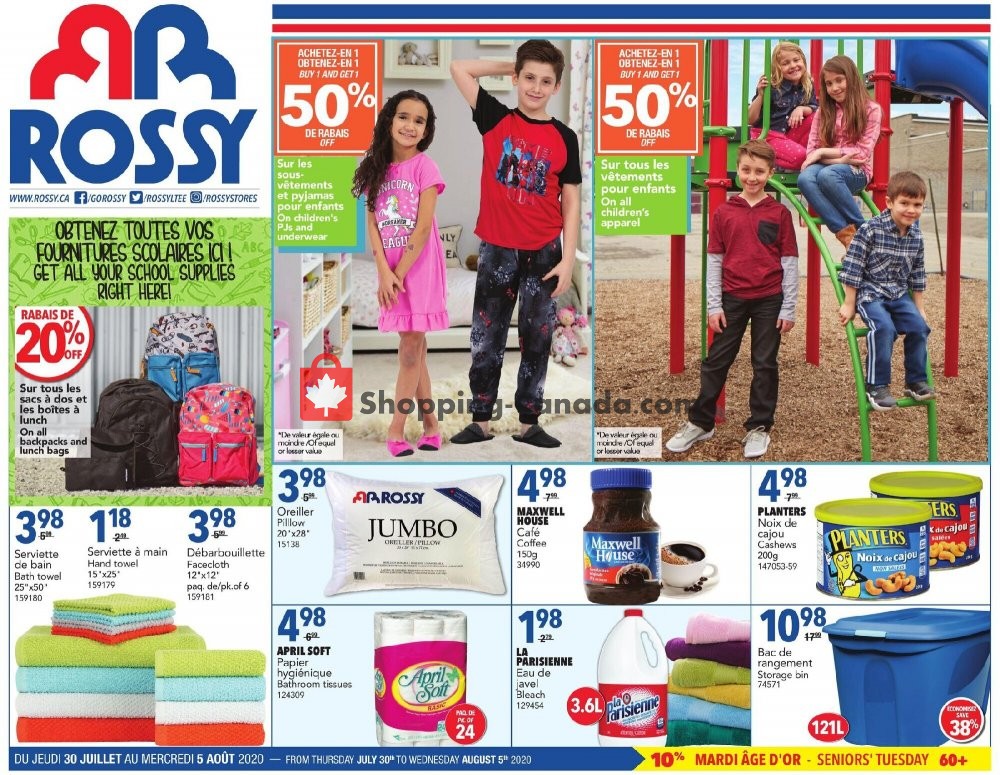 Rossy flyer from Thursday July 30, 2020 to Wednesday August 5, 2020 - page 1