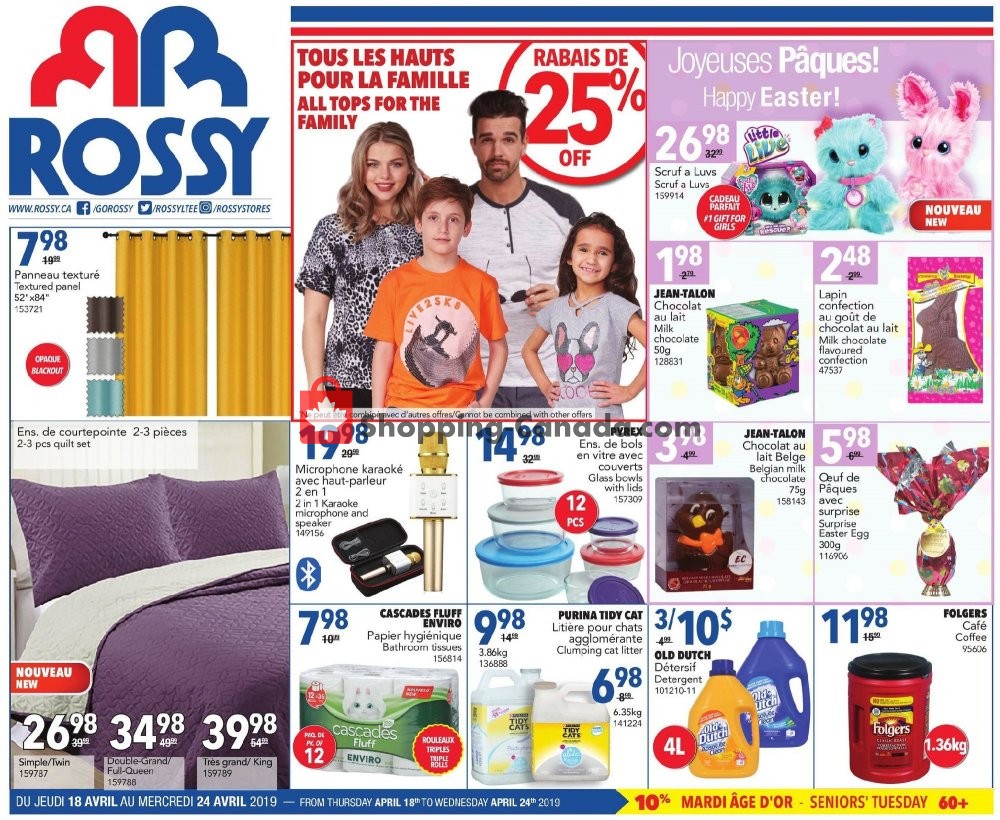 Rossy flyer from Thursday April 18, 2019 to Wednesday April 24, 2019 - page 1