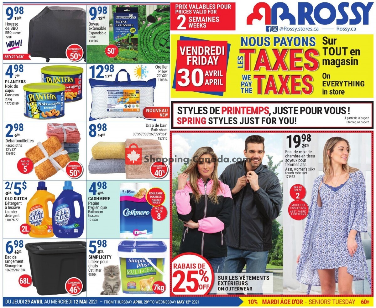 Rossy flyer from Thursday April 29, 2021 to Wednesday May 12, 2021 - page 1