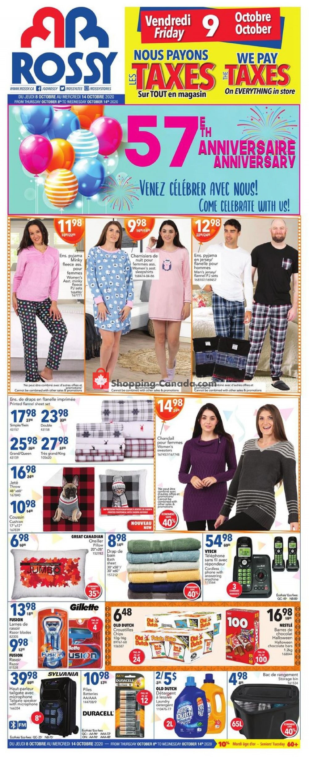 Rossy flyer from Thursday October 8, 2020 to Wednesday October 14, 2020 - page 1