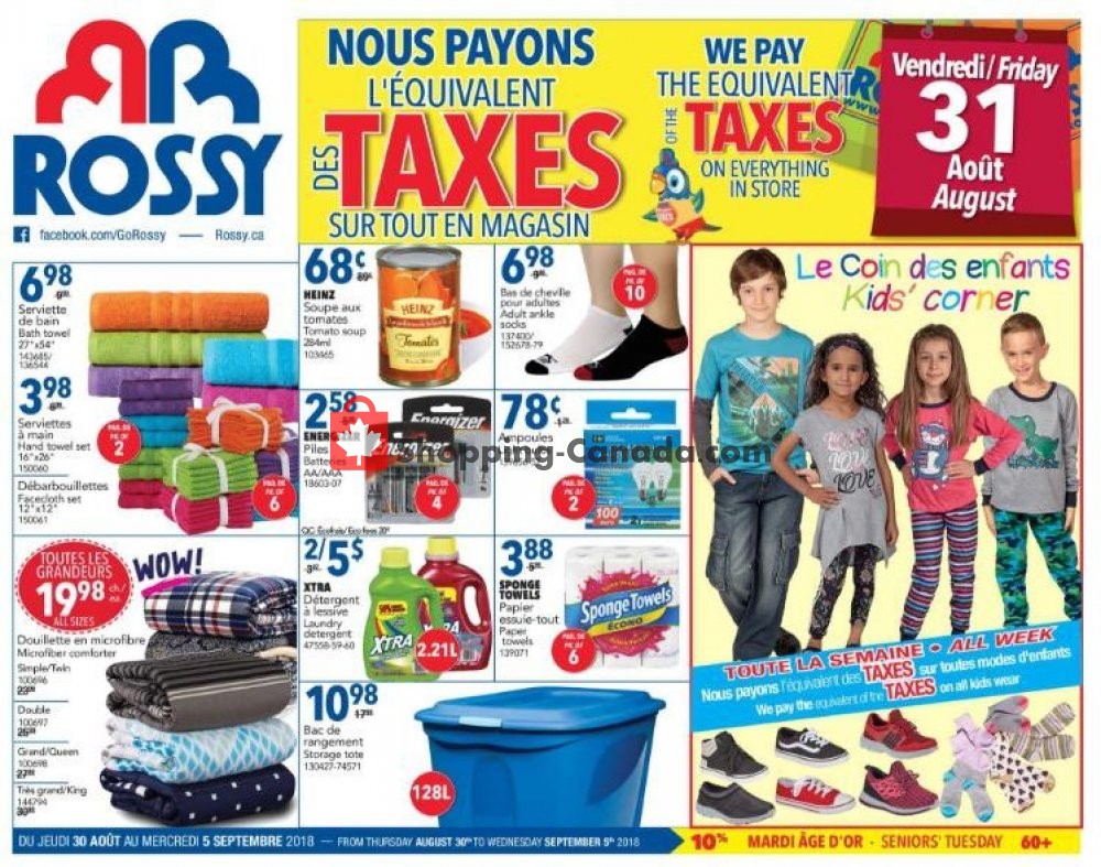 Rossy flyer from Thursday August 30, 2018 to Wednesday September 5, 2018 - page 1