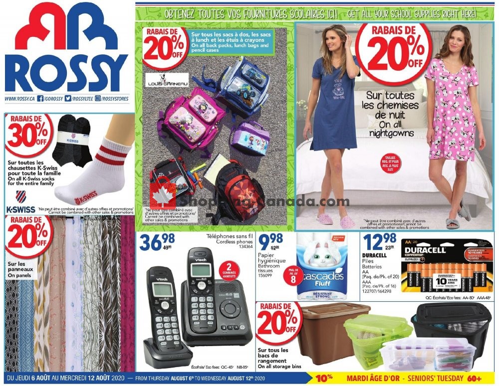 Rossy flyer from Thursday August 6, 2020 to Wednesday August 12, 2020 - page 1