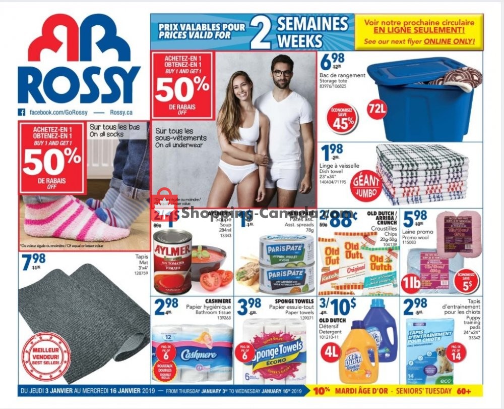Rossy flyer from Thursday January 3, 2019 to Wednesday January 16, 2019 - page 1