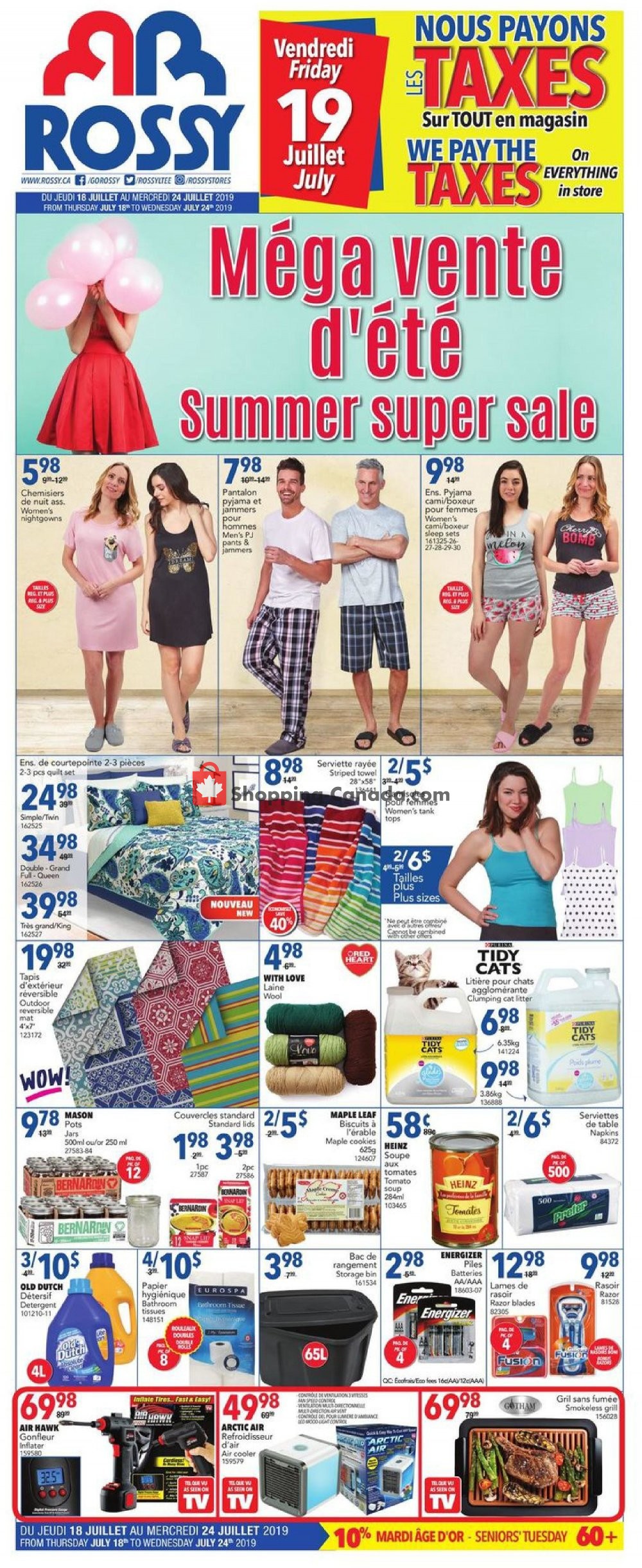 Rossy flyer from Thursday July 18, 2019 to Wednesday July 24, 2019 - page 1