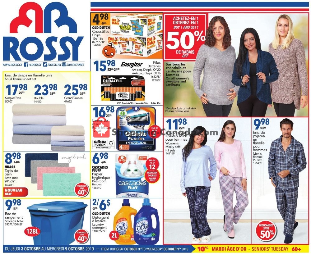 Rossy flyer from Thursday October 3, 2019 to Wednesday October 9, 2019 - page 1