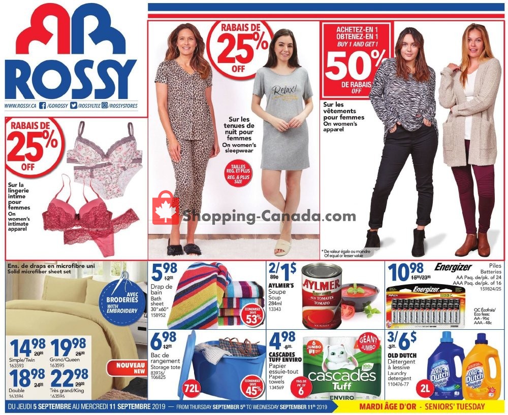 Rossy flyer from Thursday September 5, 2019 to Wednesday September 11, 2019 - page 1
