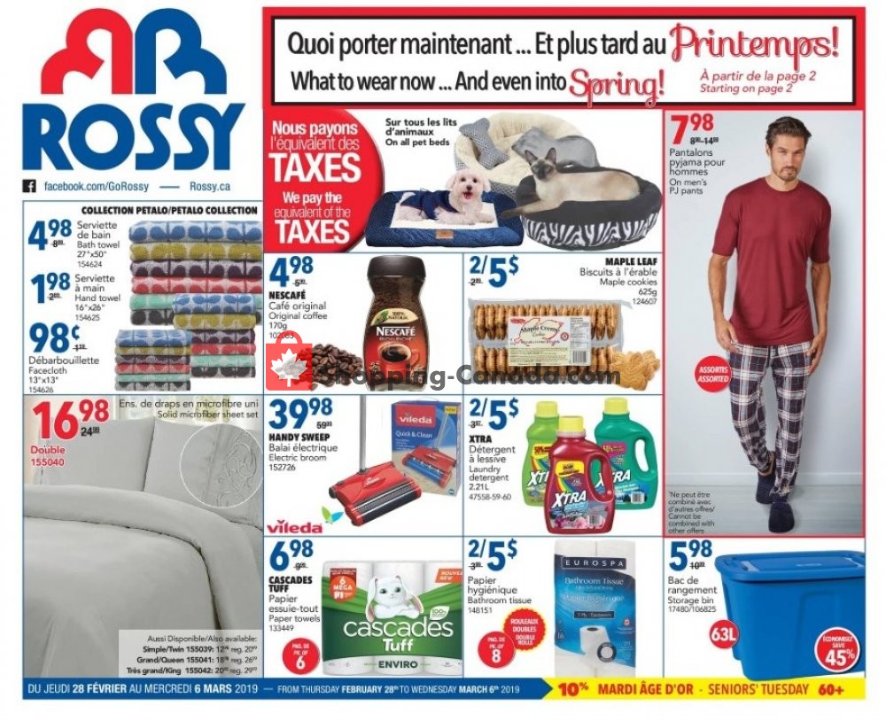 Rossy flyer from Thursday February 28, 2019 to Wednesday March 6, 2019 - page 1