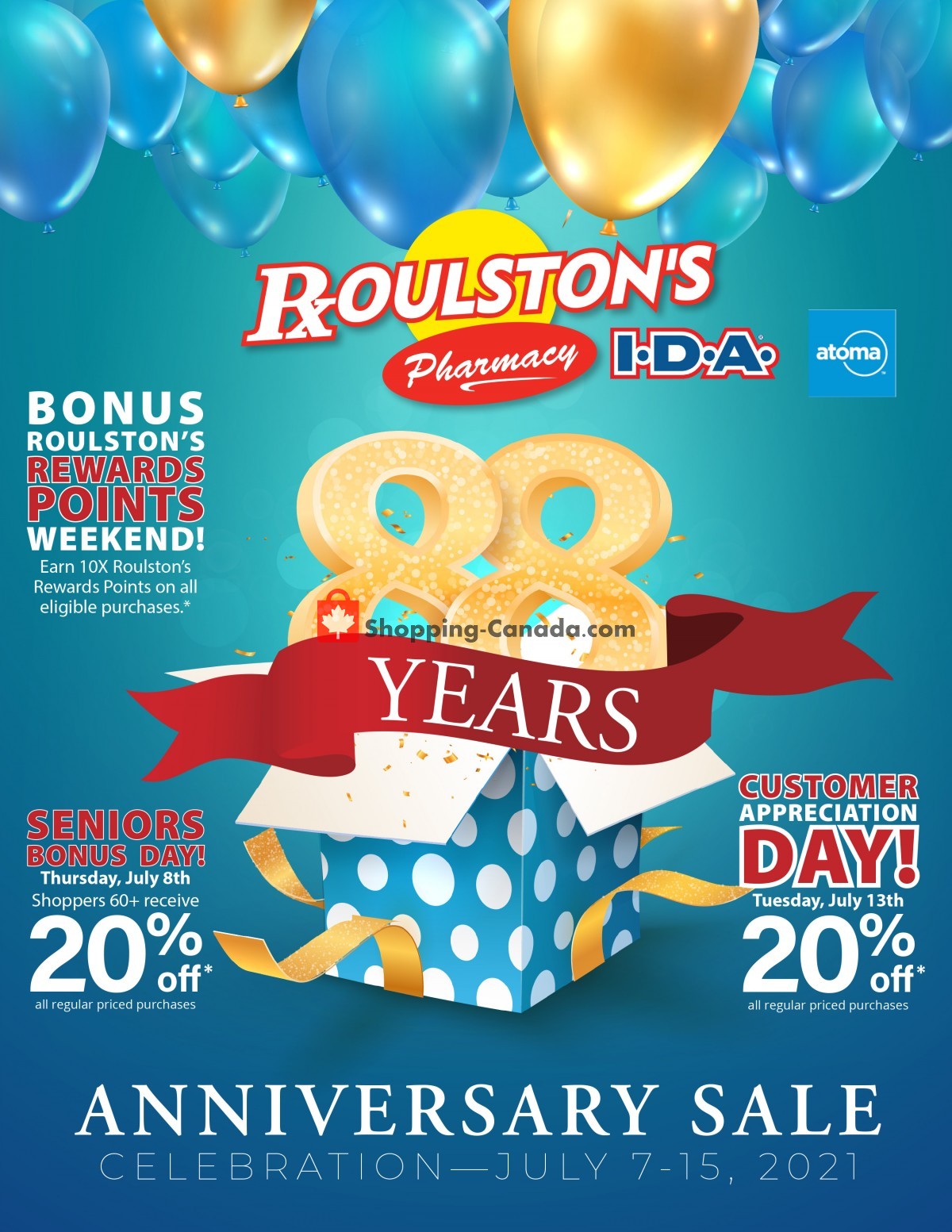 Roulston's Pharmacy flyer from Wednesday July 7, 2021 to Thursday July 15, 2021 - page 1