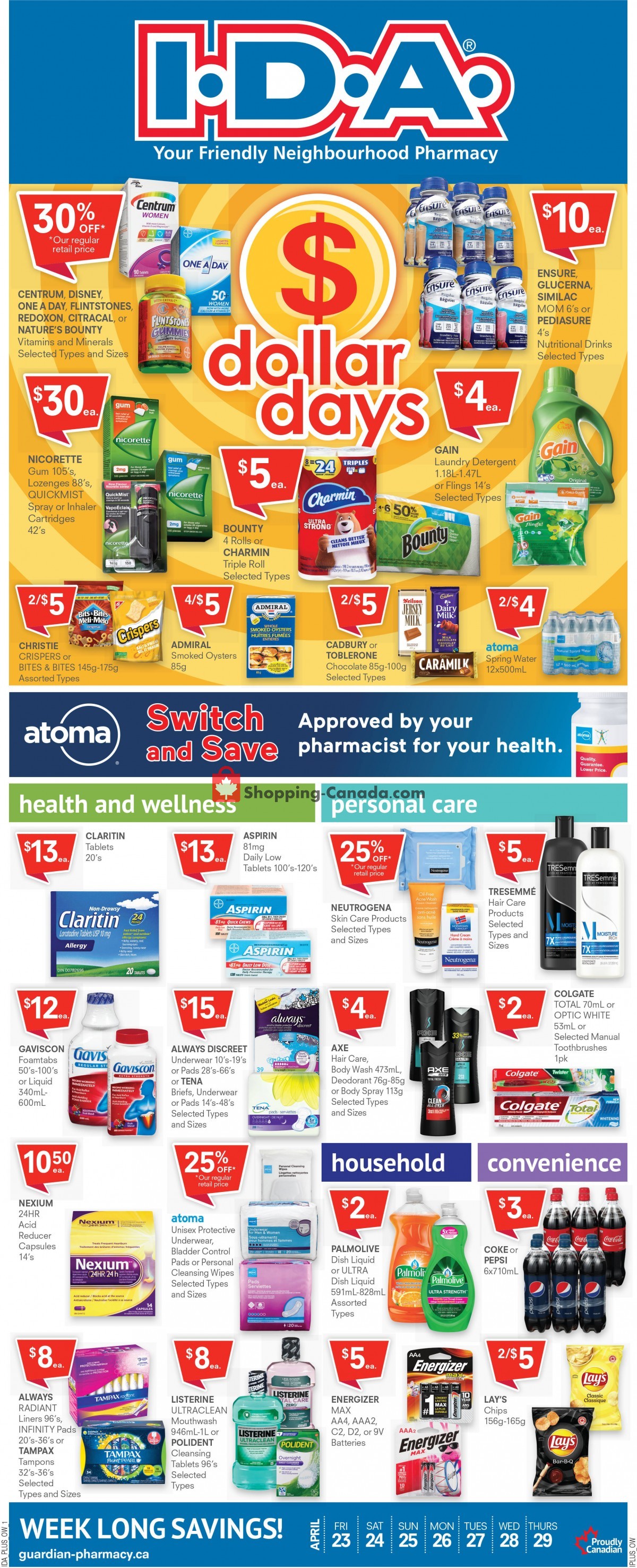 Roulston's Pharmacy flyer from Friday April 23, 2021 to Thursday April 29, 2021 - page 1