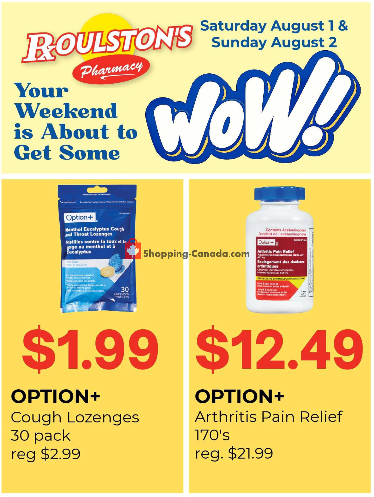 Roulston's Pharmacy flyer from Saturday August 1, 2026 to Sunday August 2, 2026 - page 1