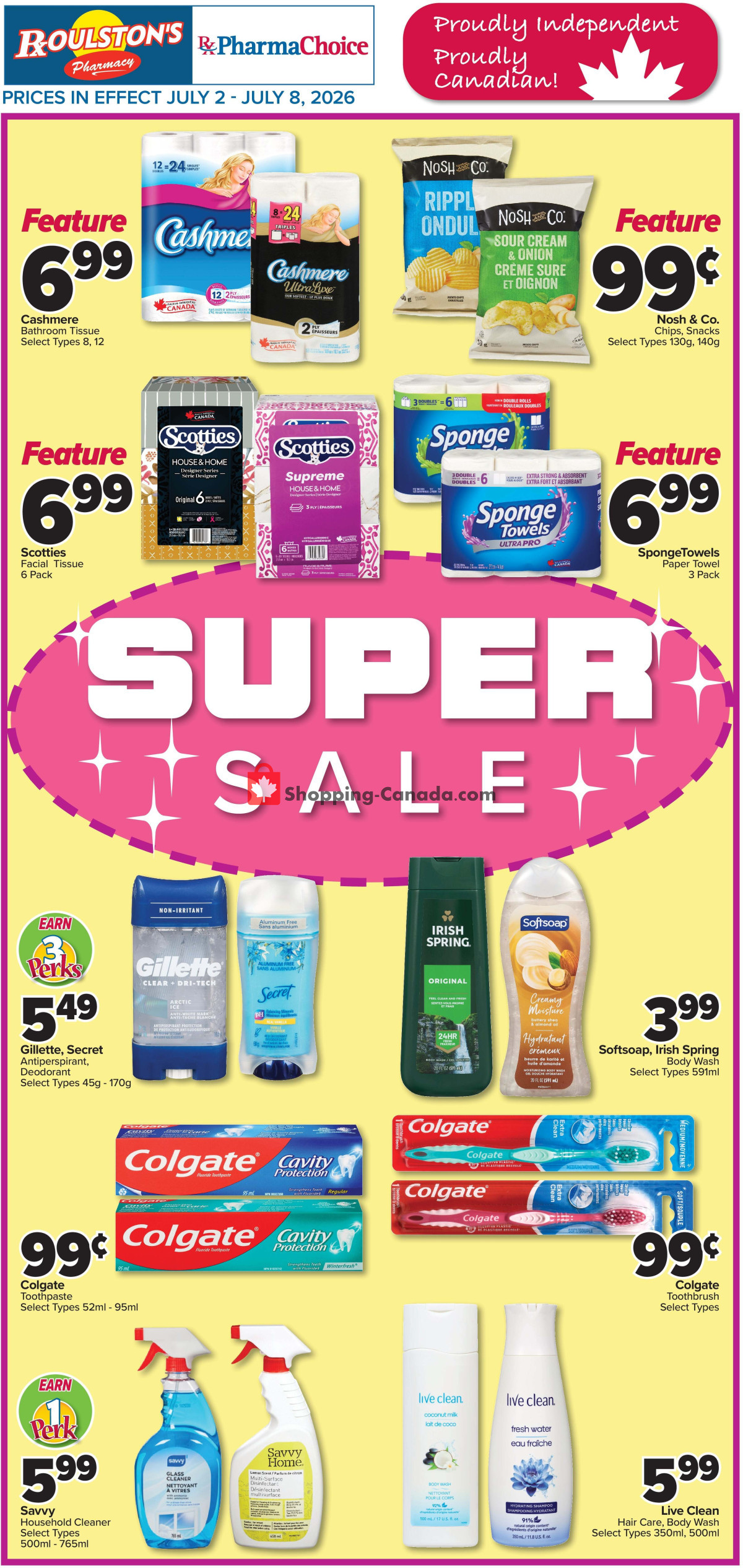 Roulston's Pharmacy flyer from Thursday July 2, 2026 to Wednesday July 8, 2026 - page 1