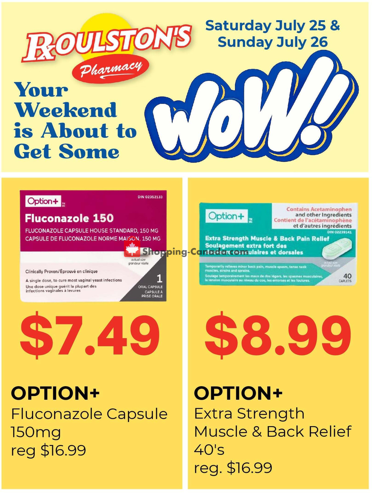 Roulston's Pharmacy flyer from Saturday July 25, 2026 to Sunday July 26, 2026 - page 1