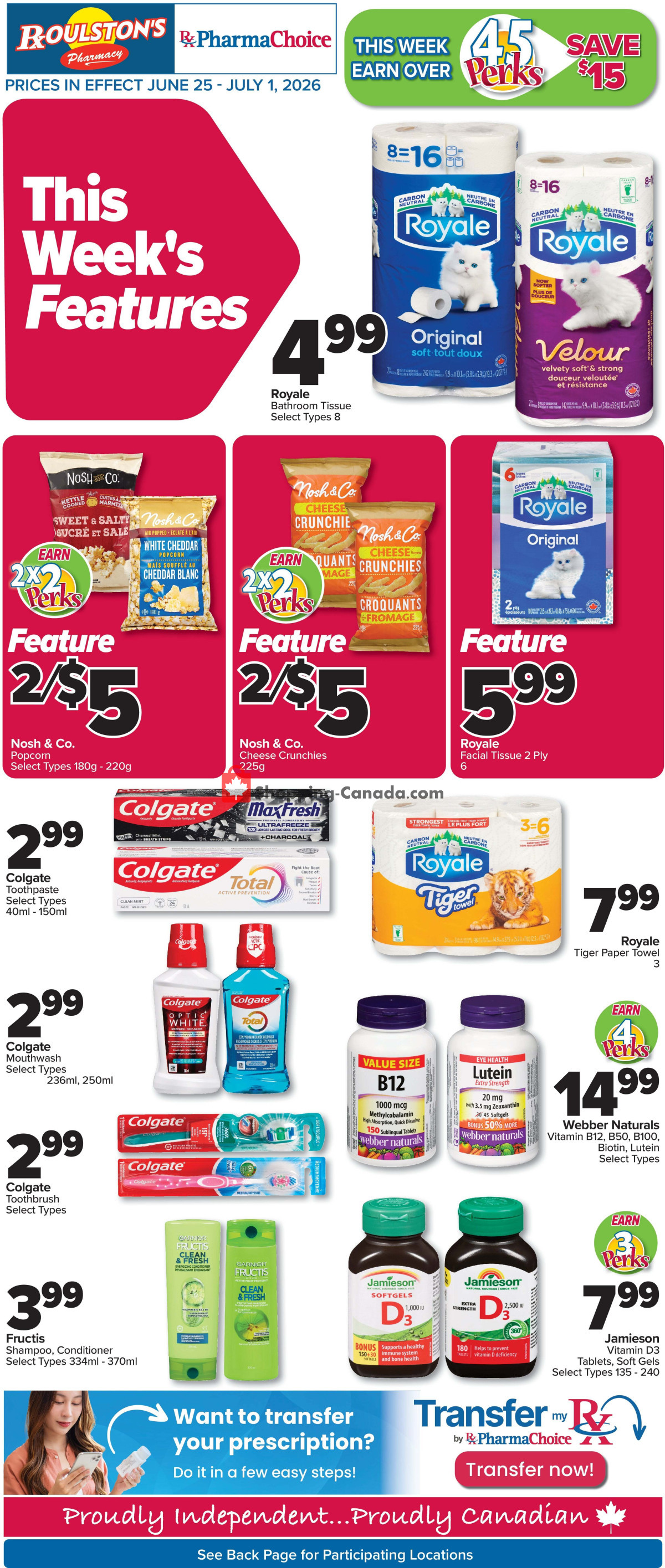 Roulston's Pharmacy flyer from Thursday June 25, 2026 to Wednesday July 1, 2026 - page 1