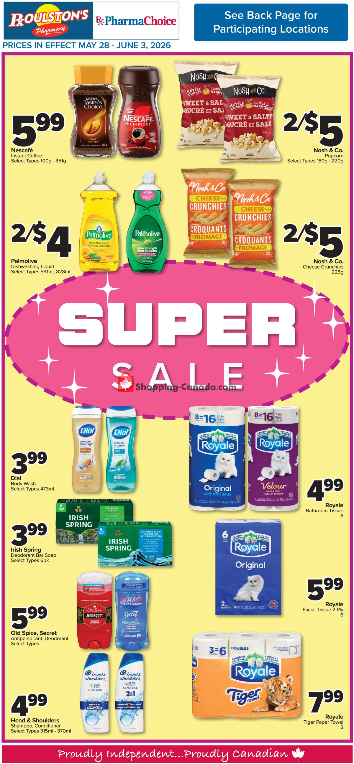 Roulston's Pharmacy flyer from Thursday May 28, 2026 to Wednesday June 3, 2026 - page 1