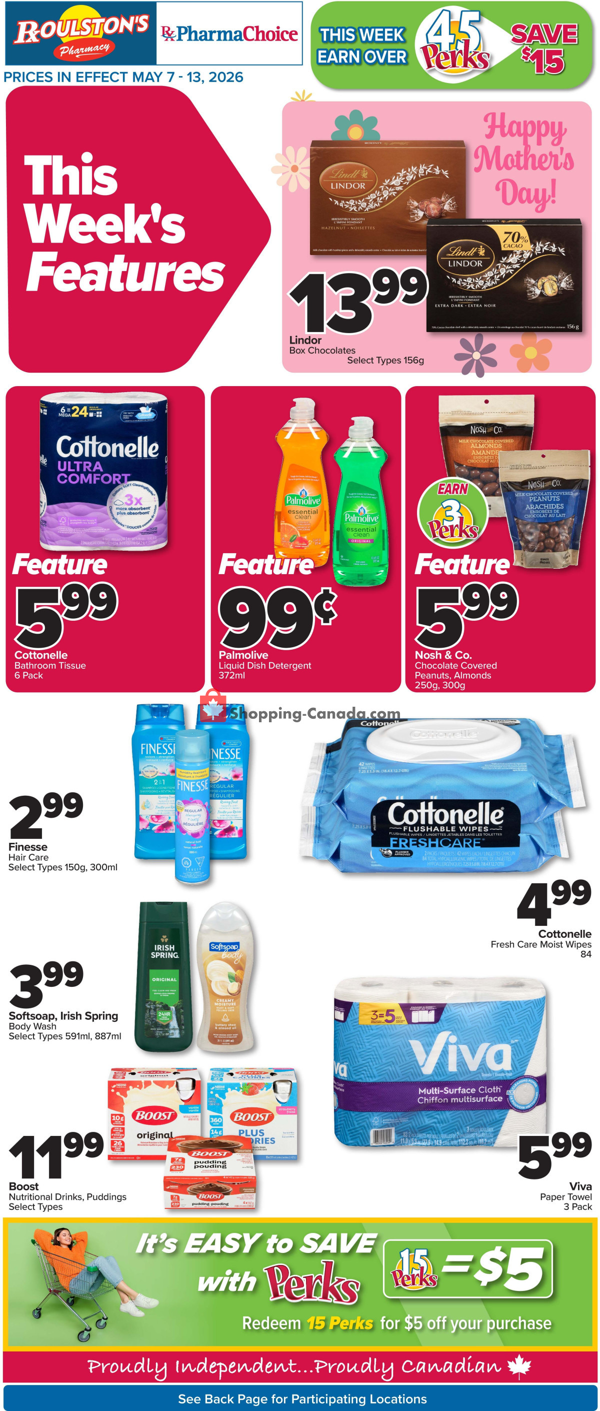 Roulston's Pharmacy flyer from Thursday May 7, 2026 to Wednesday May 13, 2026 - page 1