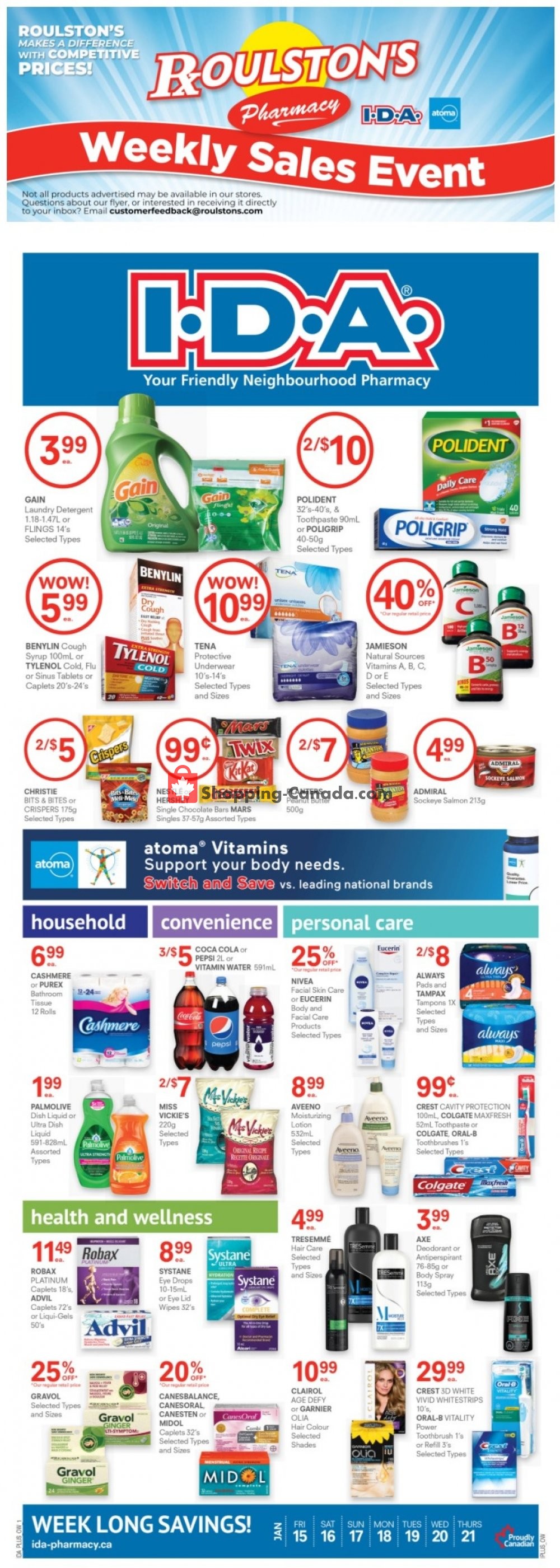Roulston's Pharmacy flyer from Friday January 15, 2021 to Thursday January 21, 2021 - page 1