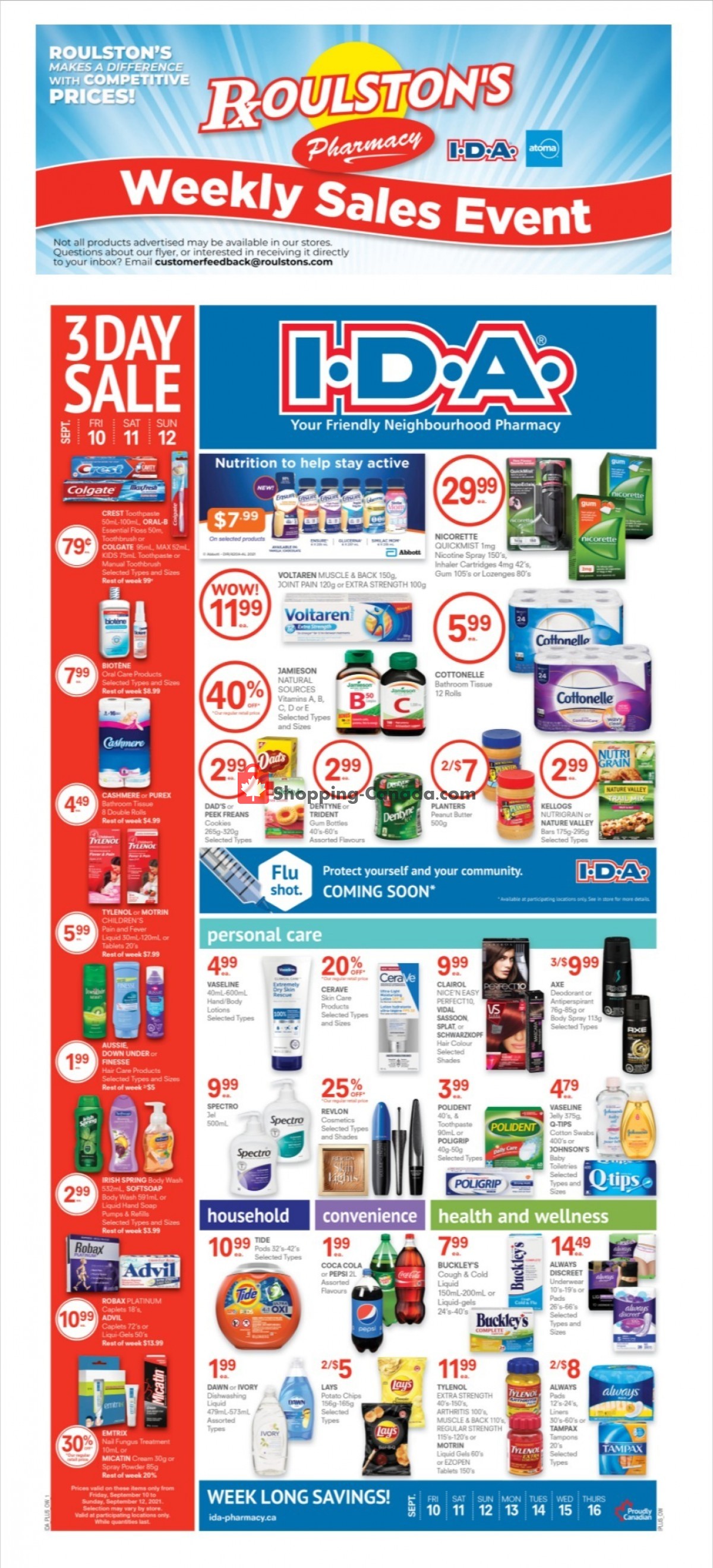 Roulston's Pharmacy flyer from Friday September 10, 2021 to Thursday September 16, 2021 - page 1