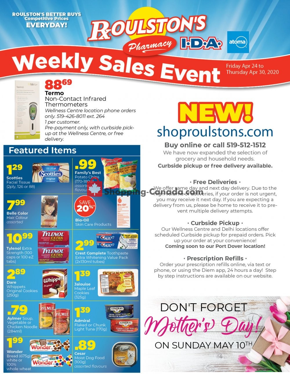 Roulston's Pharmacy flyer from Friday April 24, 2020 to Thursday April 30, 2020 - page 1