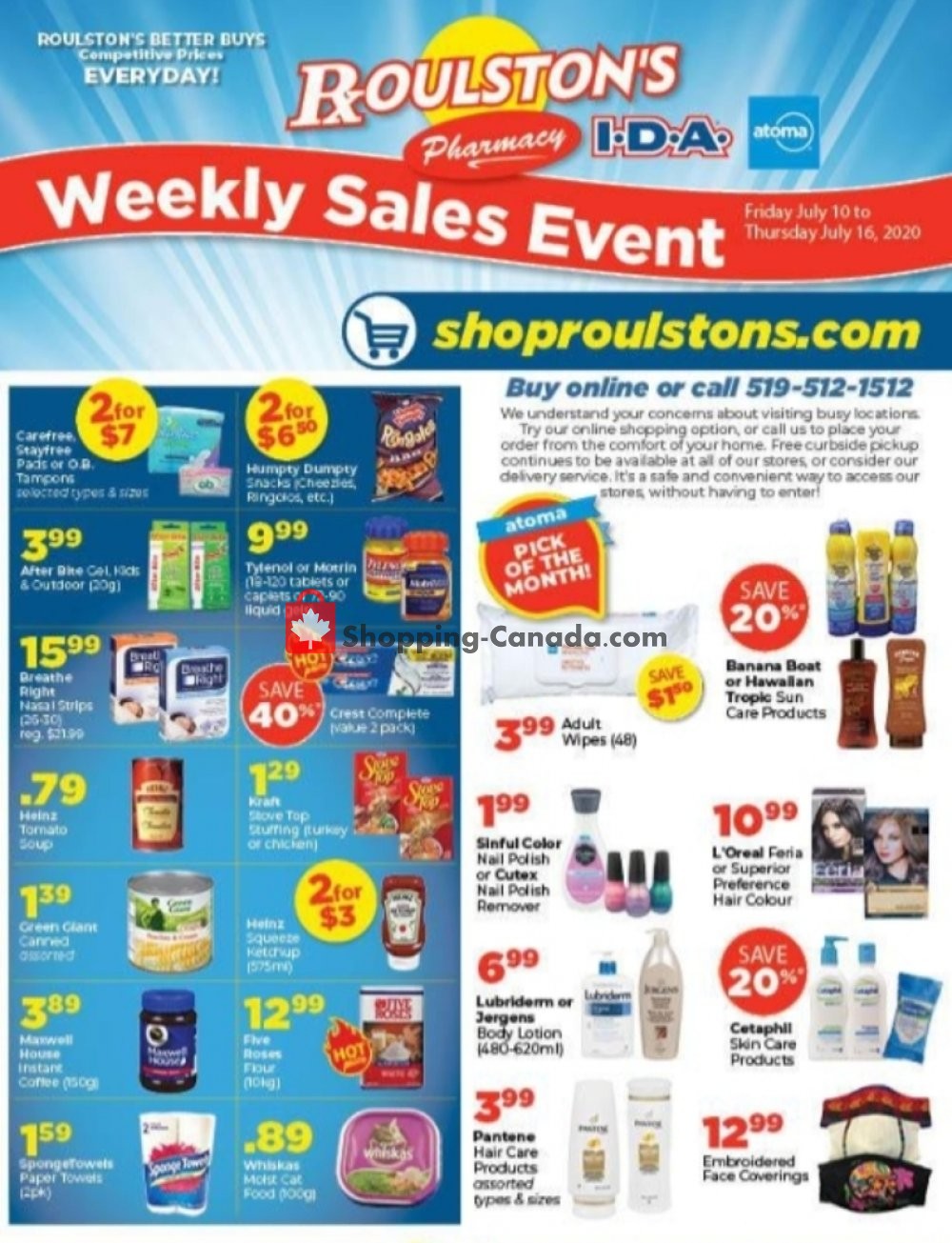 Roulston's Pharmacy flyer from Friday July 10, 2020 to Thursday July 16, 2020 - page 1