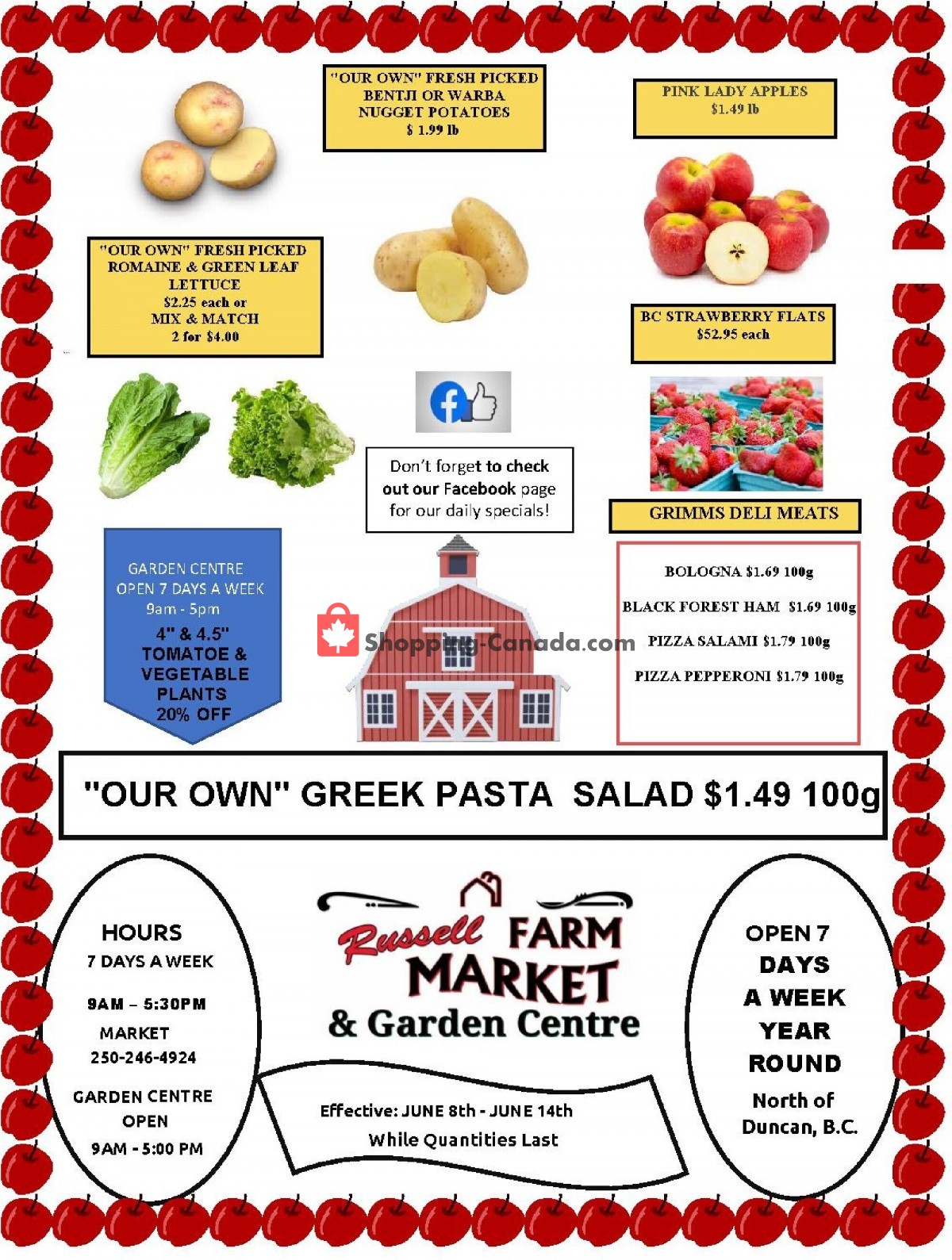 Russell Farm Market flyer from Tuesday June 8, 2021 to Monday June 14, 2021 - page 1