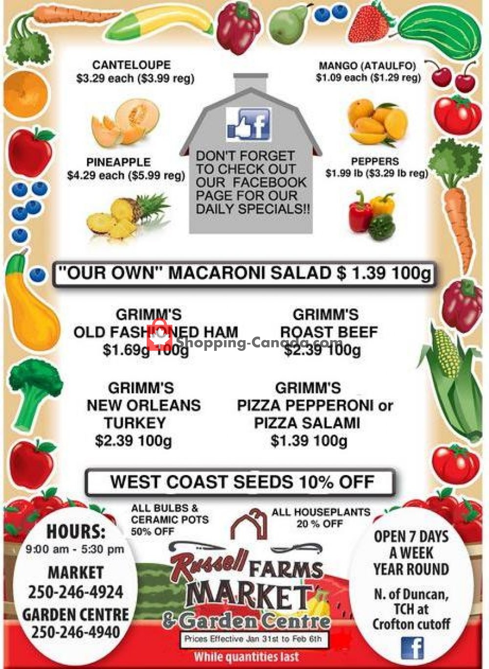 Russell Farm Market flyer from Friday January 31, 2020 to Thursday February 6, 2020 - page 1