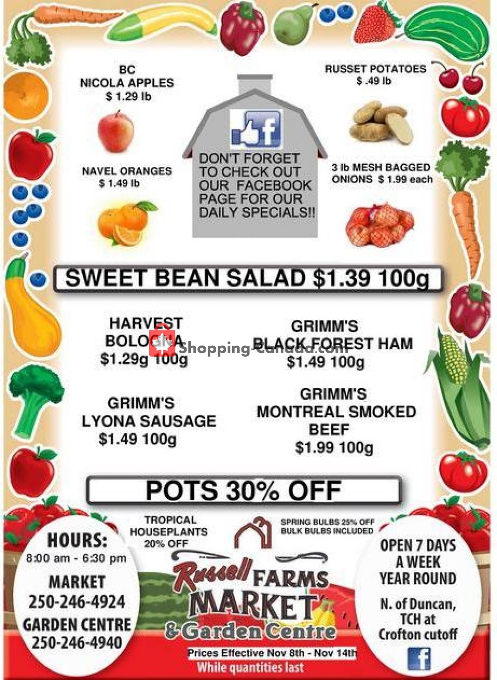 Russell Farm Market flyer from Friday November 8, 2019 to Thursday November 14, 2019 - page 1