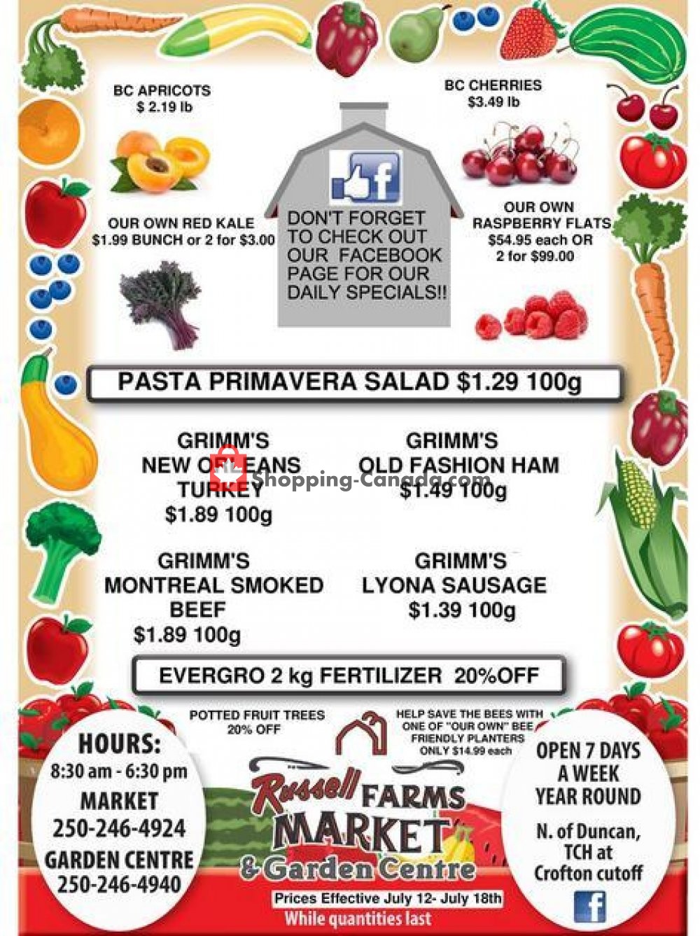 Russell Farm Market flyer from Friday July 12, 2019 to Thursday July 18, 2019 - page 1