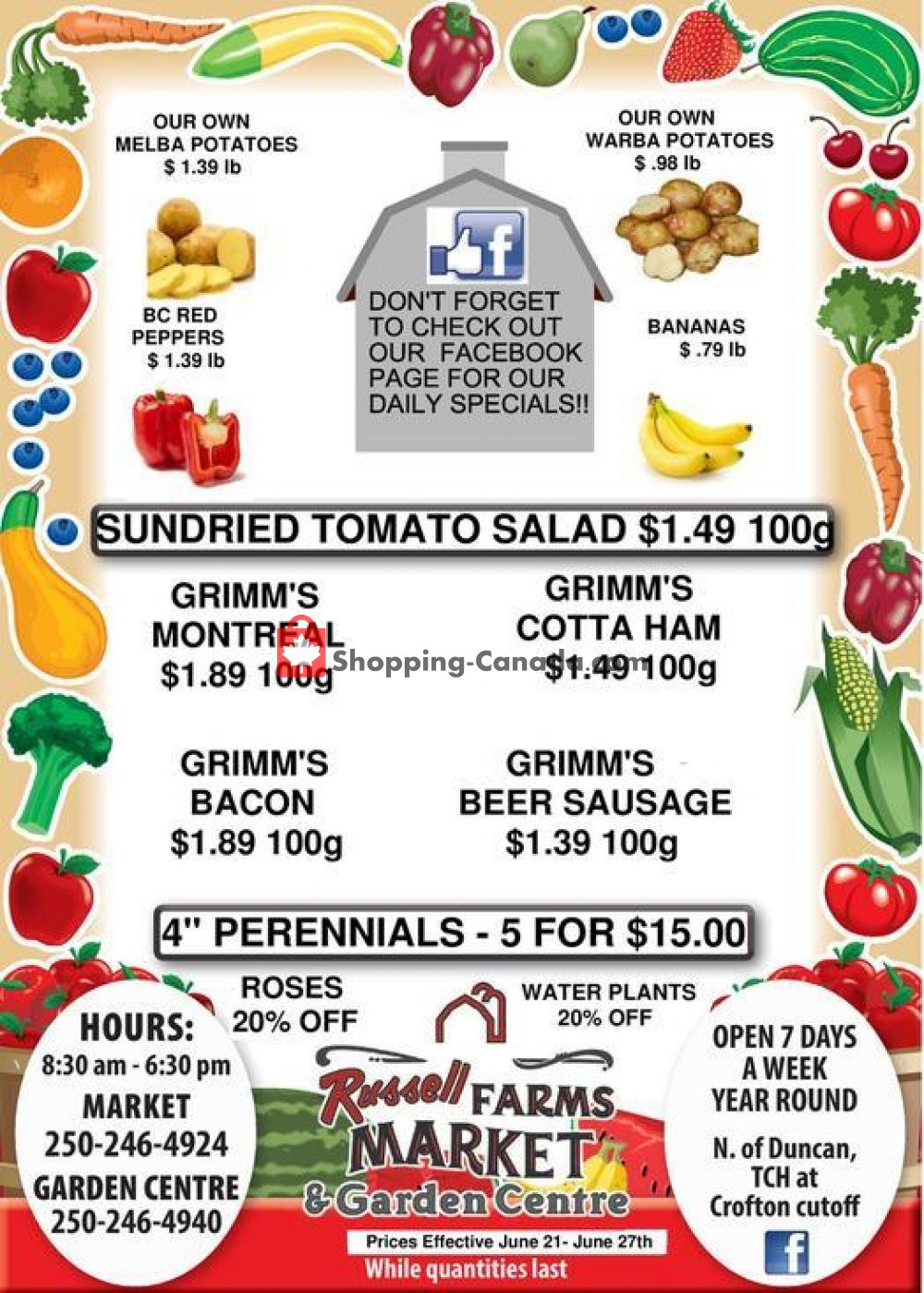 Russell Farm Market flyer from Friday June 21, 2019 to Thursday June 27, 2019 - page 1