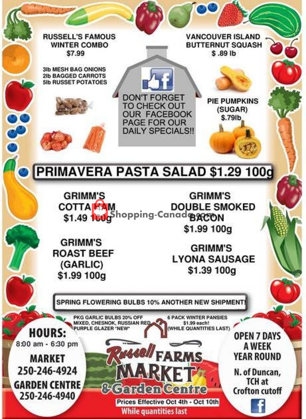 Russell Farm Market flyer from Friday October 4, 2019 to Thursday October 10, 2019 - page 1