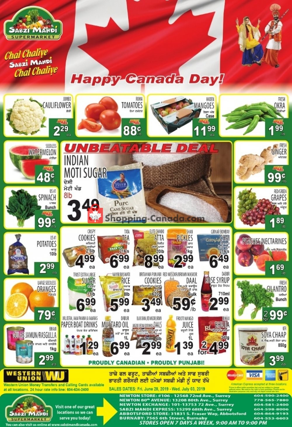 Sabzi Mandi Supermarket flyer from Friday June 28, 2019 to Wednesday July 3, 2019 - page 1