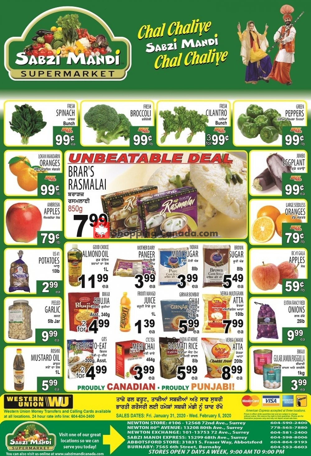 Sabzi Mandi Supermarket flyer from Friday January 31, 2020 to Wednesday February 5, 2020 - page 1