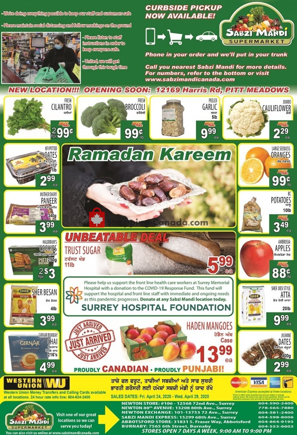 Sabzi Mandi Supermarket flyer from Friday April 24, 2020 to Wednesday April 29, 2020 - page 1