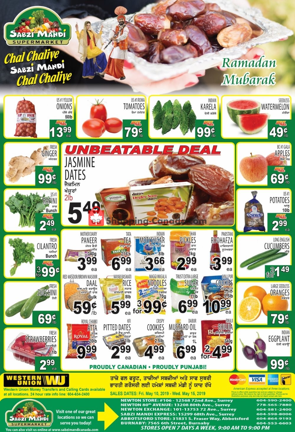 Sabzi Mandi Supermarket flyer from Friday May 10, 2019 to Wednesday May 15, 2019 - page 1