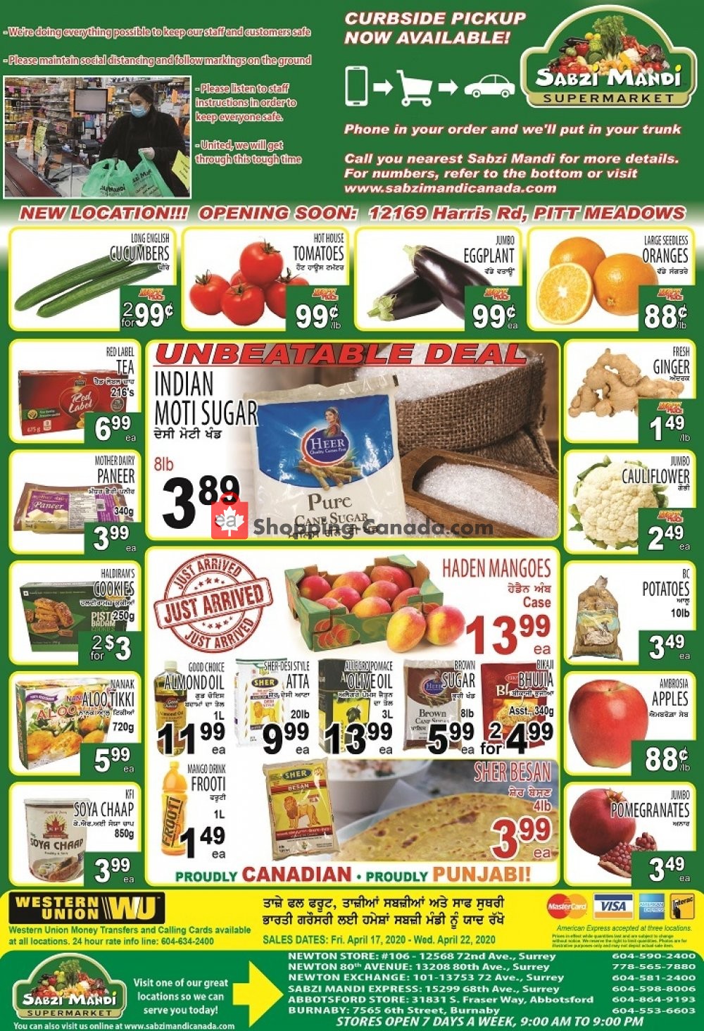 Sabzi Mandi Supermarket flyer from Friday April 17, 2020 to Wednesday April 22, 2020 - page 1