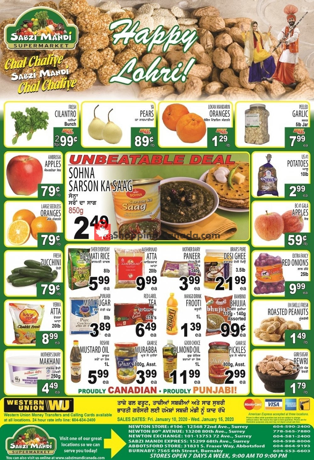 Sabzi Mandi Supermarket flyer from Friday January 10, 2020 to Wednesday January 15, 2020 - page 1