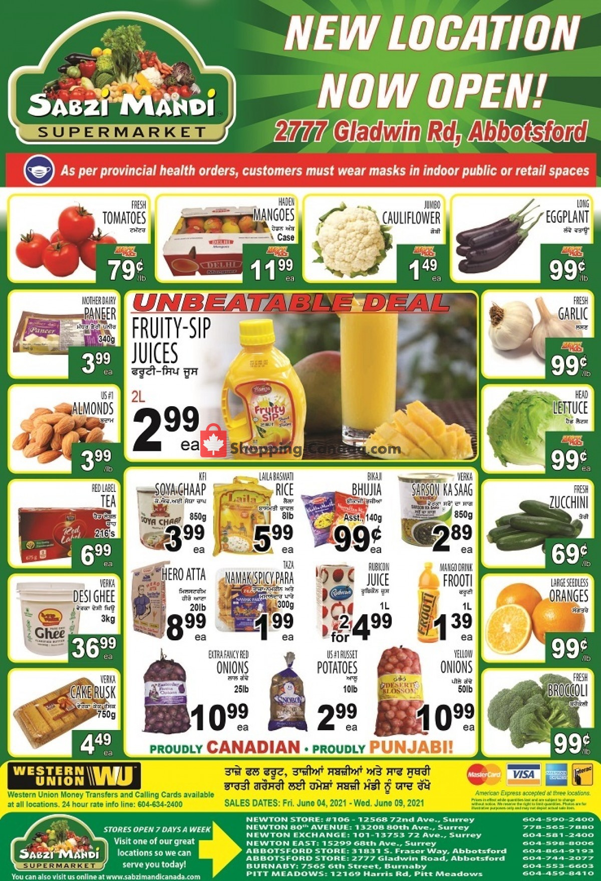 Sabzi Mandi Supermarket flyer from Friday June 4, 2021 to Wednesday June 9, 2021 - page 1