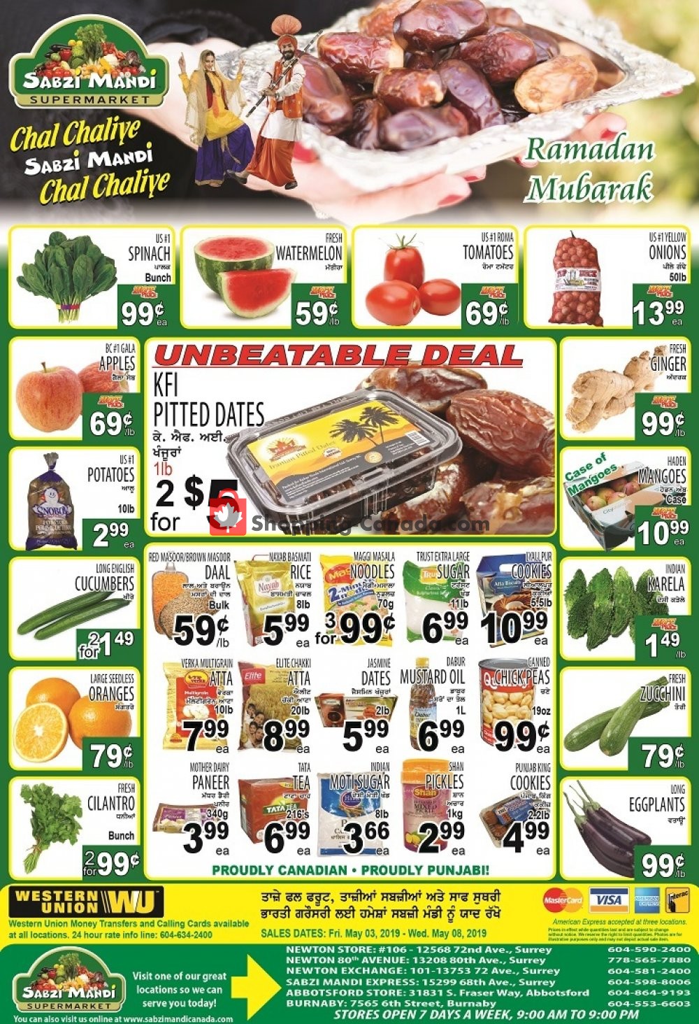 Sabzi Mandi Supermarket flyer from Friday May 3, 2019 to Wednesday May 8, 2019 - page 1