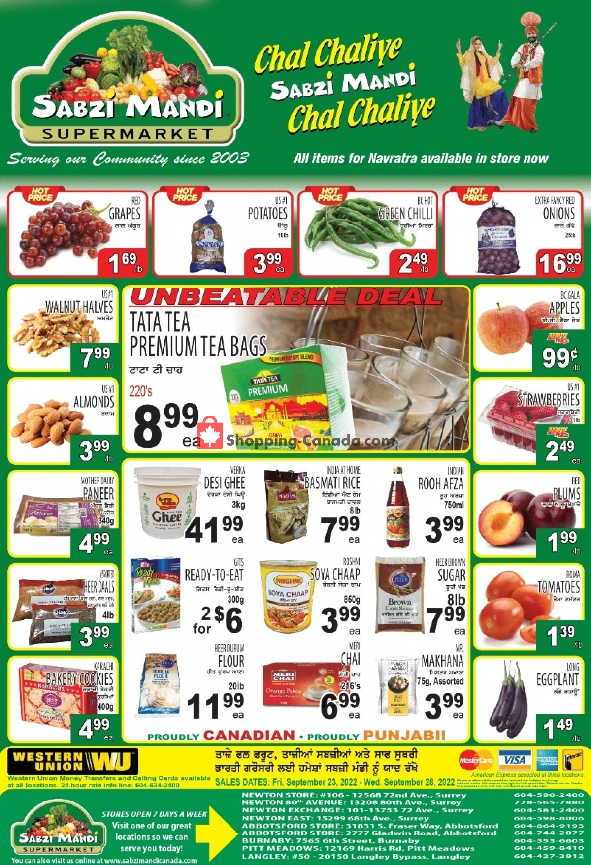 Sabzi Mandi Supermarket flyer from Friday September 23, 2022 to Wednesday September 28, 2022 - page 1
