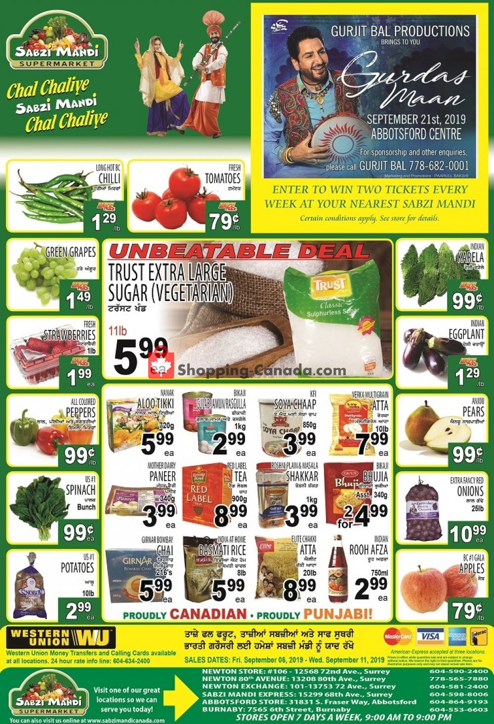 Sabzi Mandi Supermarket flyer from Friday September 6, 2019 to Wednesday September 11, 2019 - page 1