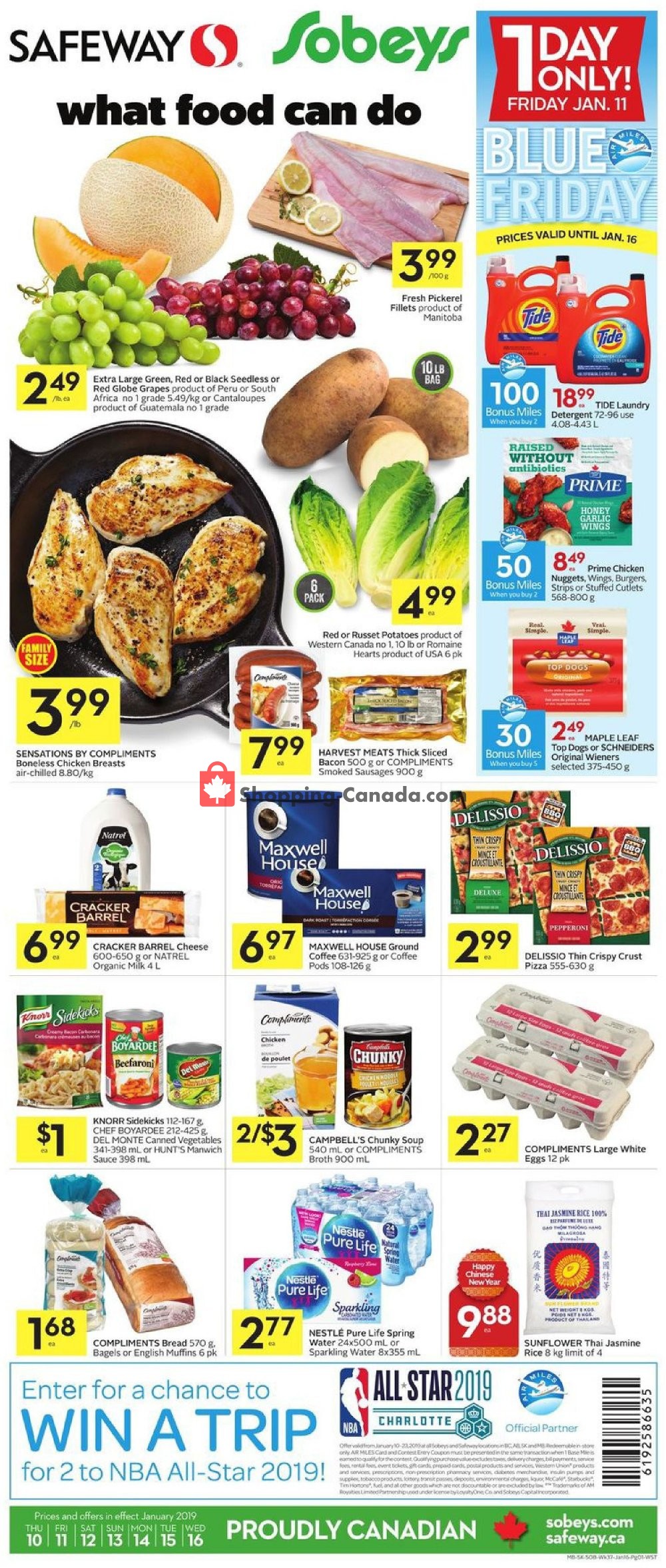 Safeway flyer from Thursday January 10, 2019 to Wednesday January 16, 2019 - page 1