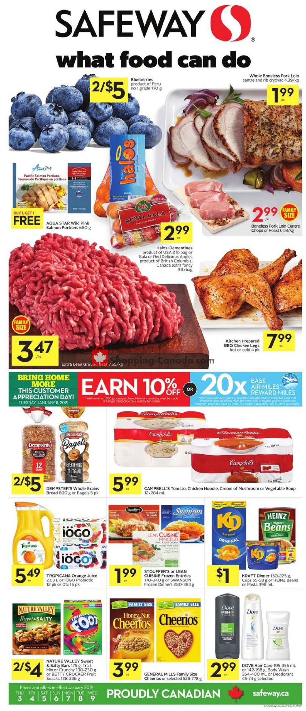 Safeway flyer from Thursday January 3, 2019 to Wednesday January 9, 2019 - page 1