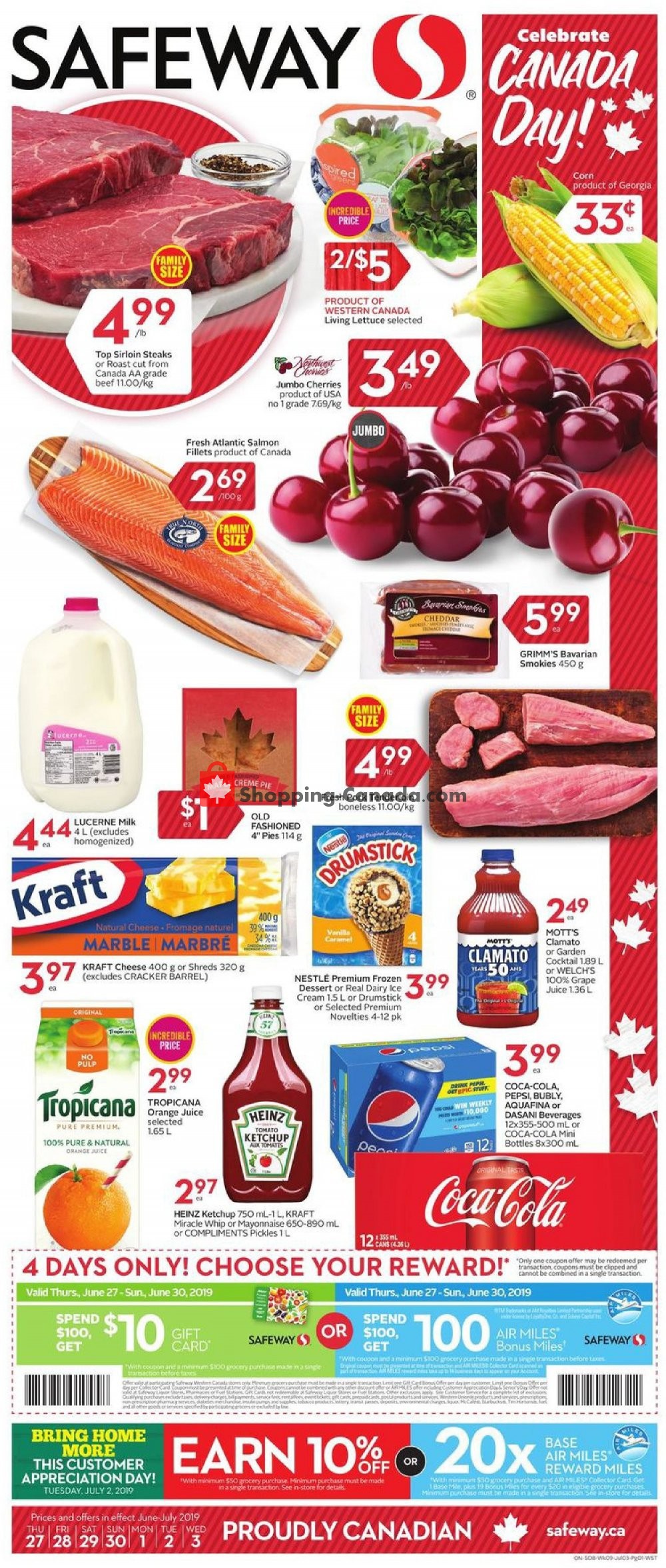 Safeway flyer from Thursday June 27, 2019 to Wednesday July 3, 2019 - page 1