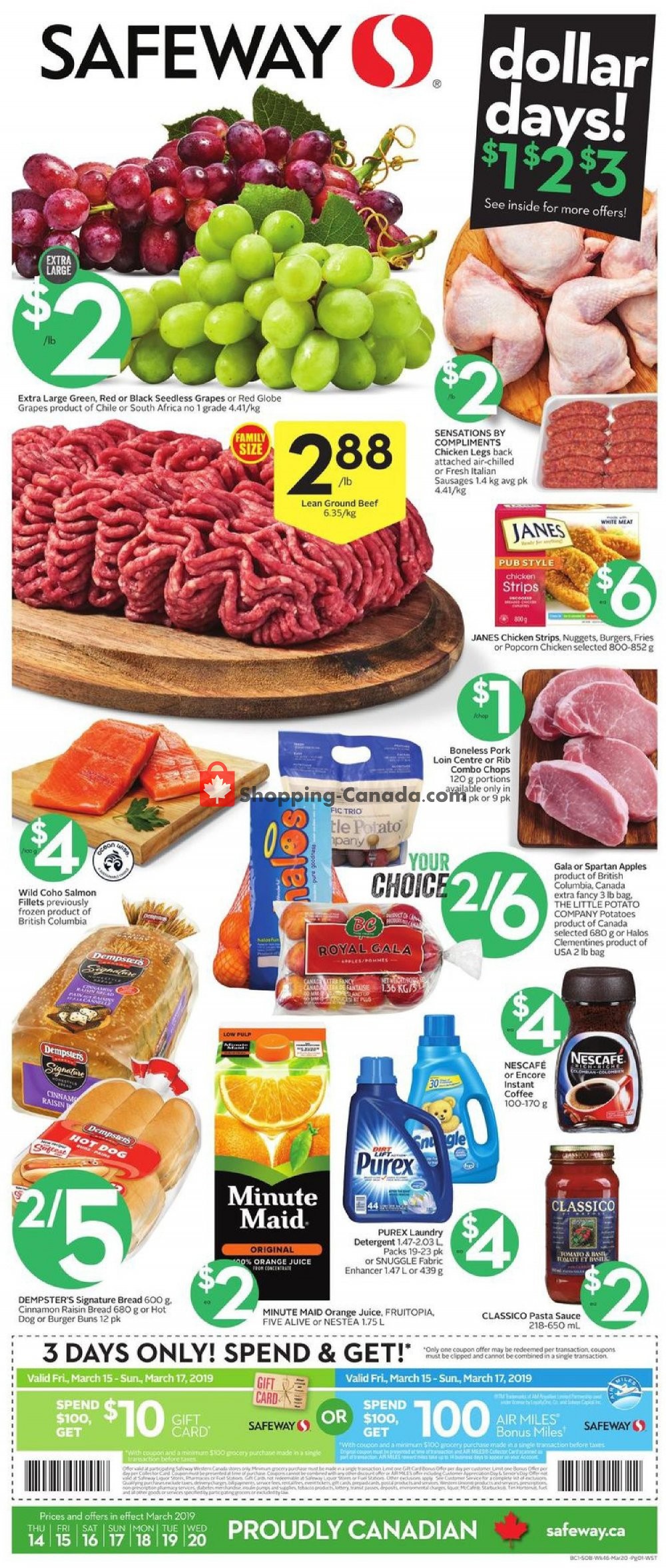 Safeway flyer from Thursday March 14, 2019 to Wednesday March 20, 2019 - page 1
