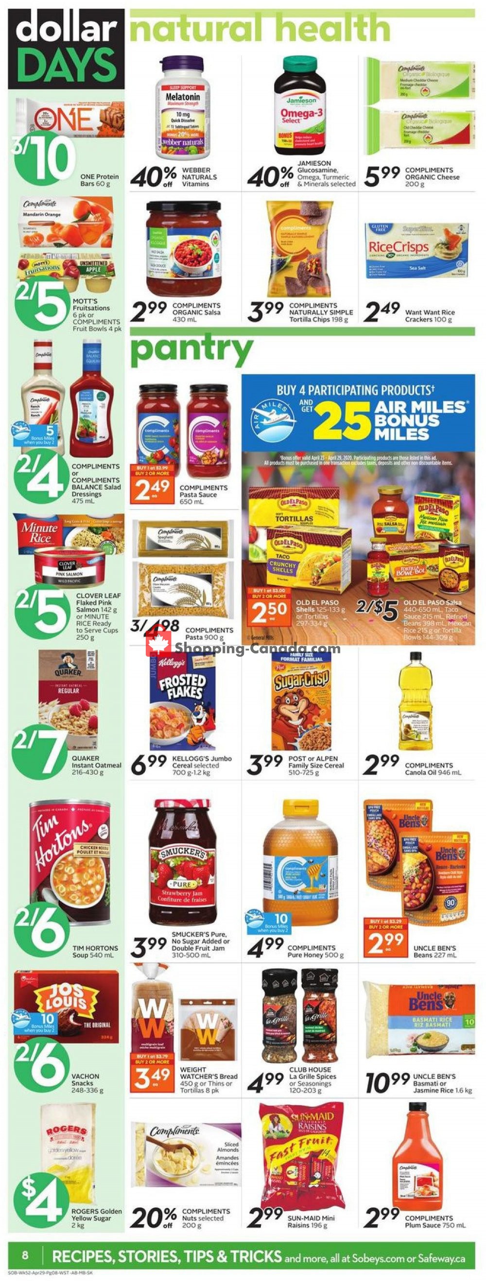 Safeway Canada, flyer (Dollar Days West) April 23 April 29, 2020