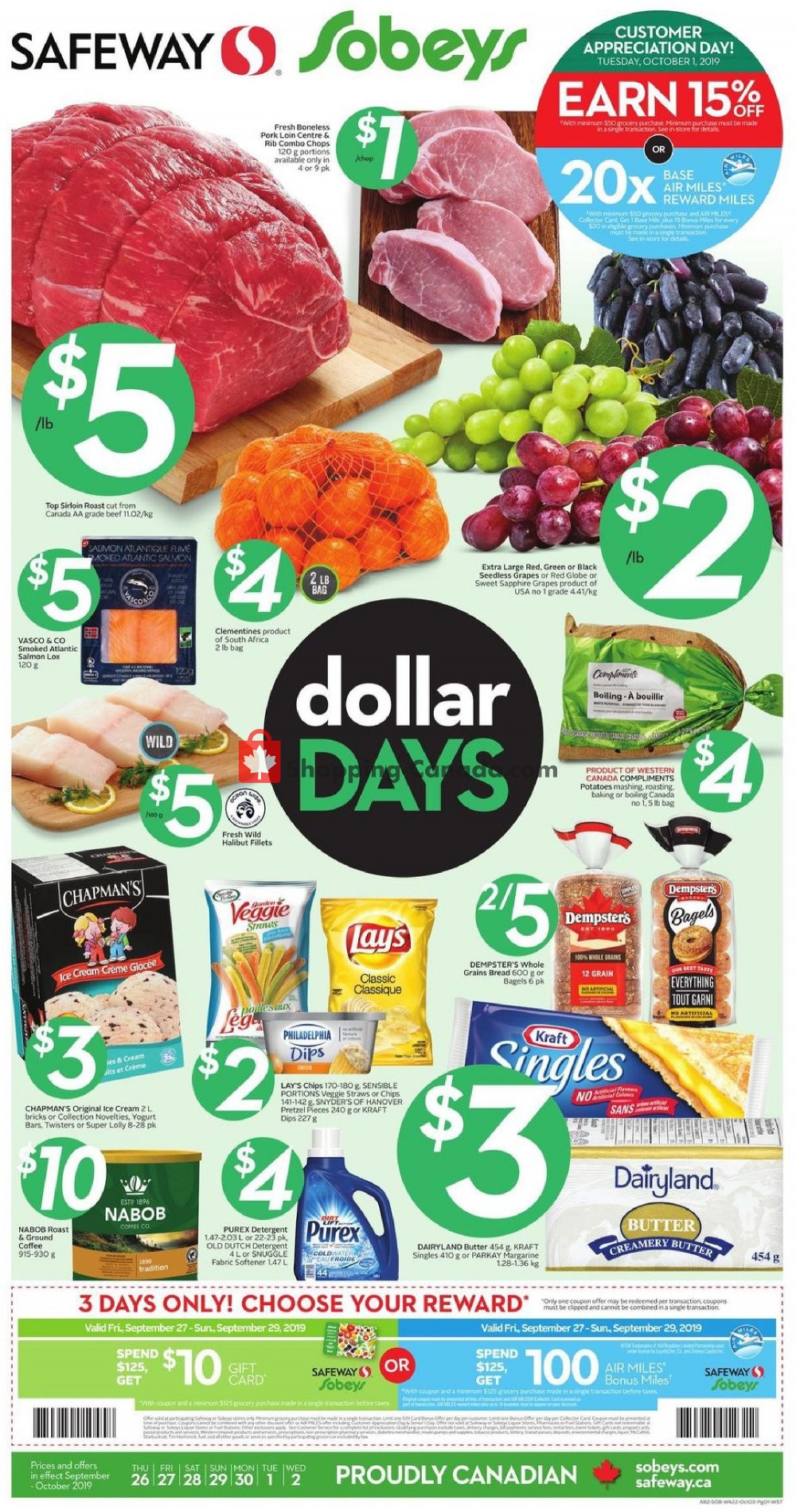 Safeway flyer from Thursday September 26, 2019 to Wednesday October 2, 2019 - page 1