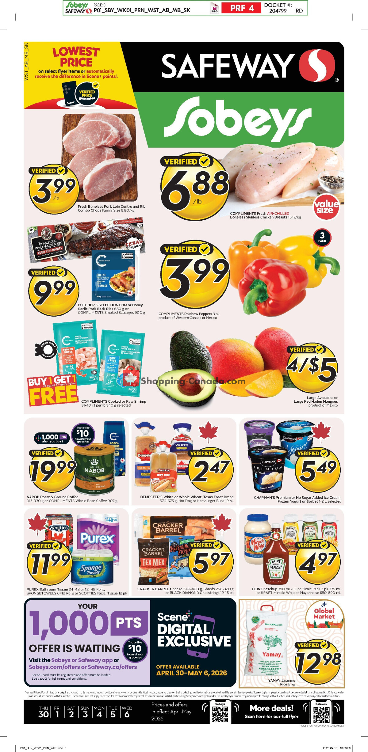 Safeway flyer from Thursday April 30, 2026 to Wednesday May 6, 2026 - page 1