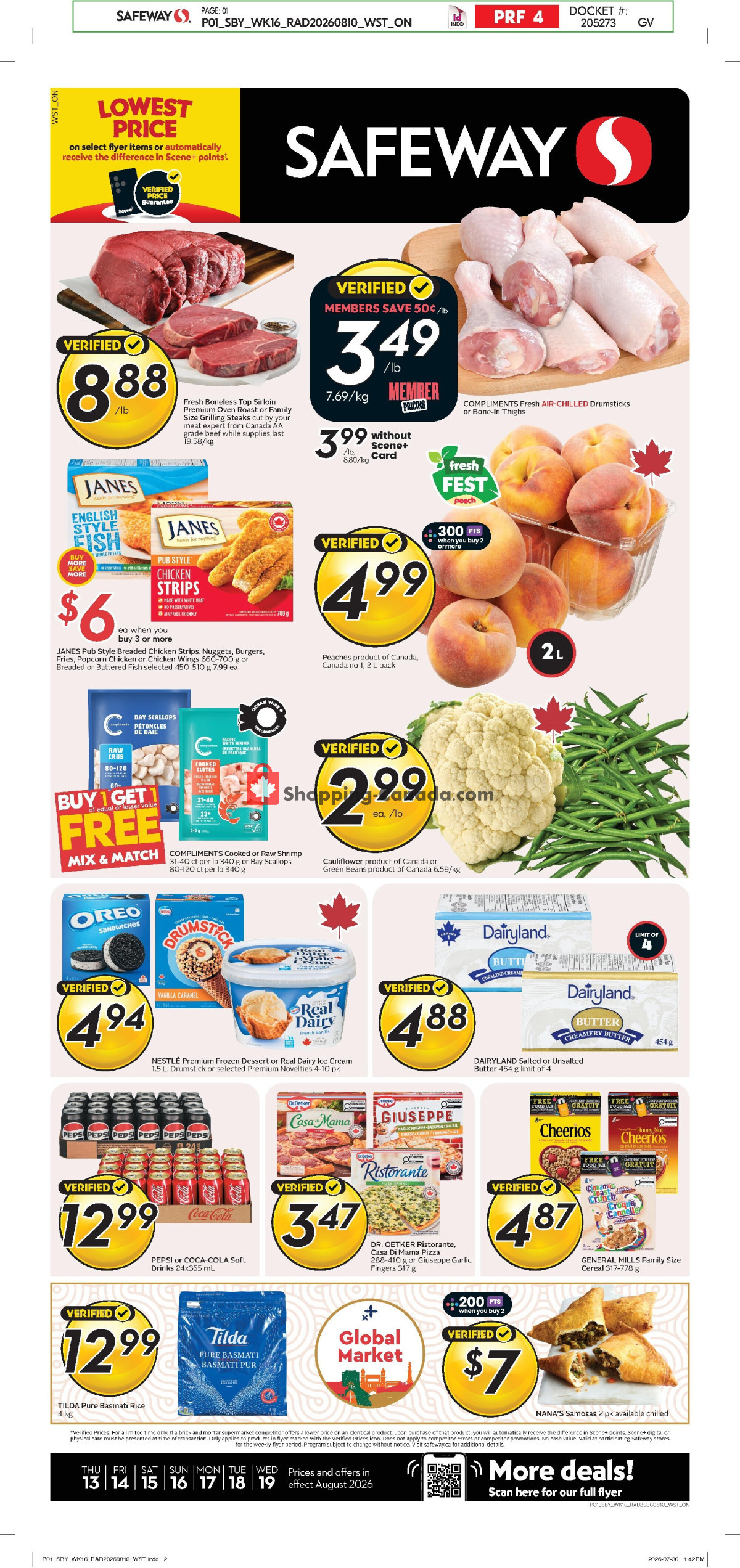 Safeway flyer from Thursday August 13, 2026 to Wednesday August 19, 2026 - page 1